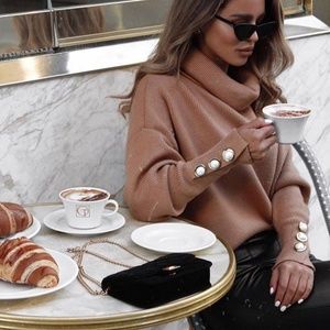 zara pearl cuff sweater
